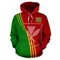 Hawaii Hoodie Kanaka Maoli Flag Line Wave - Polynesian Pride