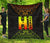 Hawaii Polynesian Quilt - Hawaii Map Reggae Color Version Black - Polynesian Pride