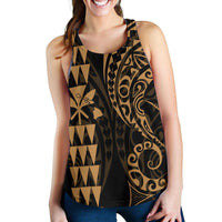 Kanaka Map Women's Racerback Tank Gold - Polynesian Pride