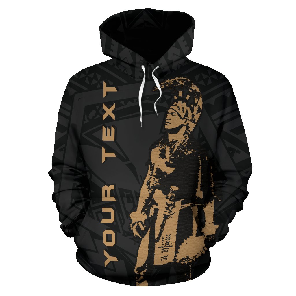 Polynesian Kakau Warrior Helmet Hawaii Custom Hoodie Gold - Polynesian Pride