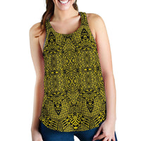 Polynesian Lauhala Mix Yellow Women's Racerback Tank Top Yellow - Polynesian Pride