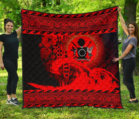 Cook Island Quilt Wave Red Design Black - Polynesian Pride