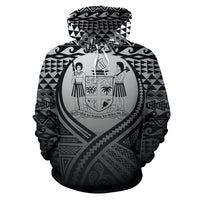 Fiji All Over Hoodie Lift up Black - Polynesian Pride