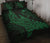 Polynesian Quilt Bed Set - Polynesian Green Shark Warrior Tattoo - Polynesian Pride