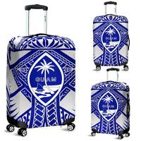 Guam Polynesian Luggage Covers - Guam White Seal with Polynesian Tattoo Ver 02 - Polynesian Pride