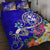 Tonga Quilt Bed Set - Turtle Plumeria (Blue) Blue - Polynesian Pride