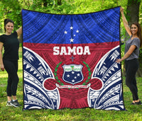 Samoa Polynesian Premium Quilt - Samoan Pattern With Seal - Polynesian Pride
