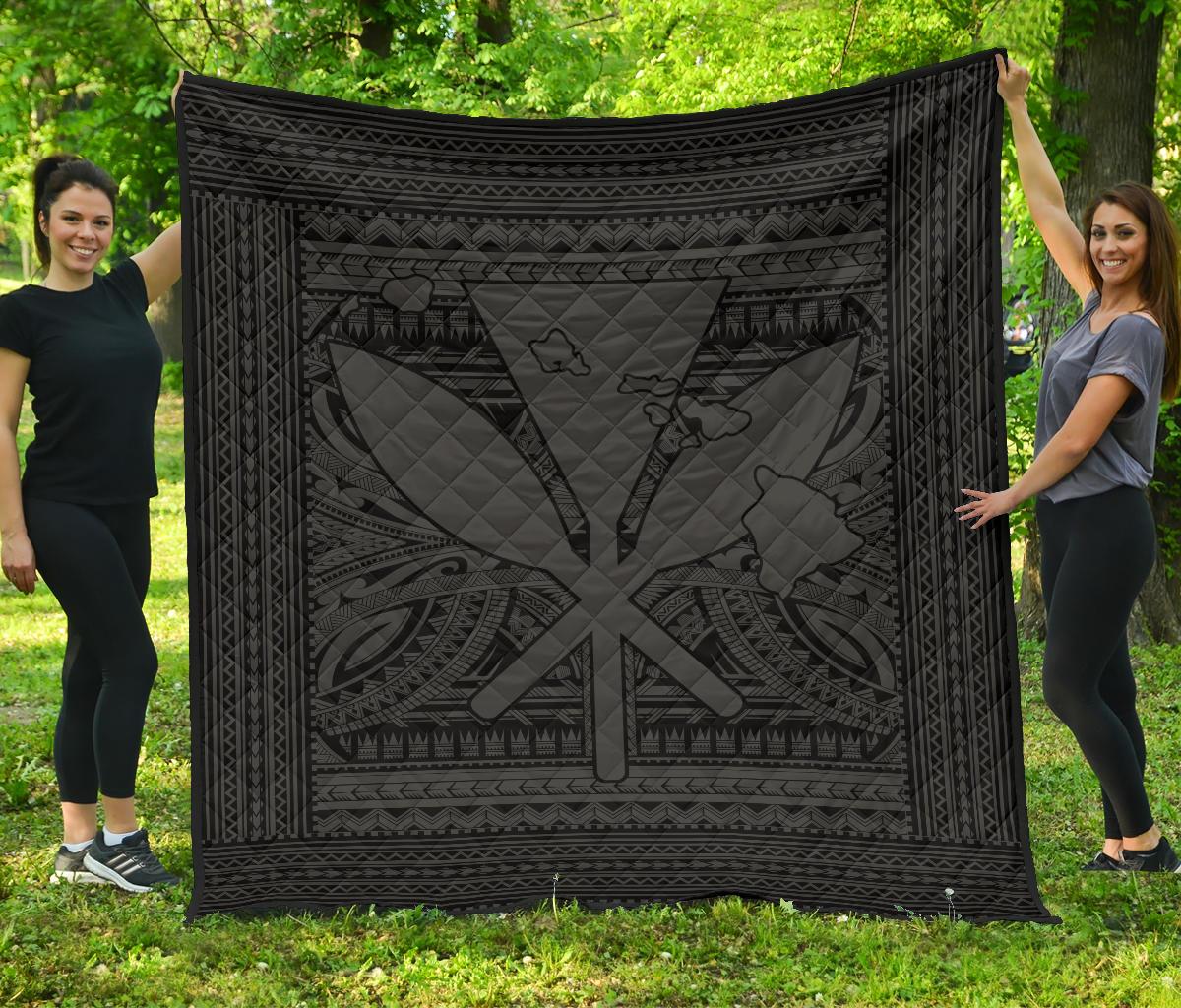 Hawaii Polynesian Kanaka Maoli Premium Quilt Grey Grey - Polynesian Pride