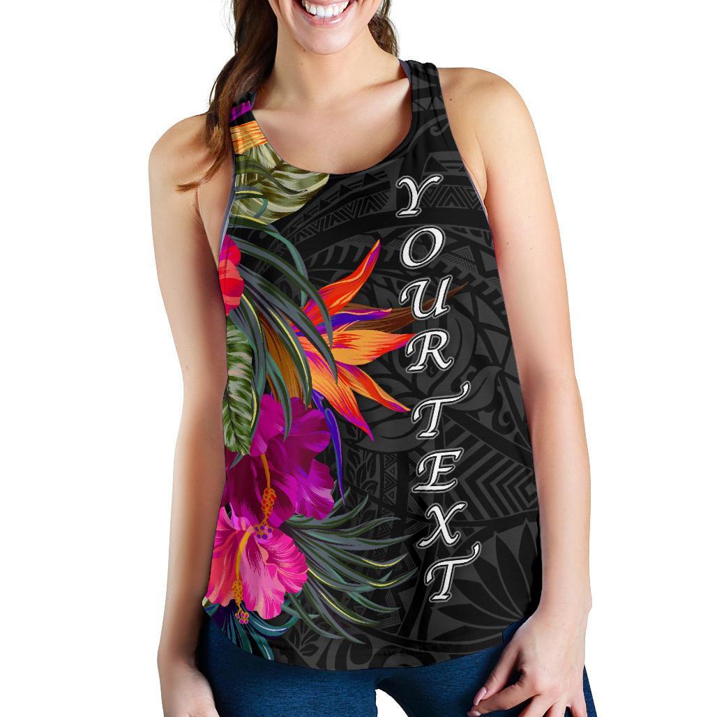 Polynesian Custom Personalised Women's Racerback Tank - Hibiscus Pattern - Polynesian Pride