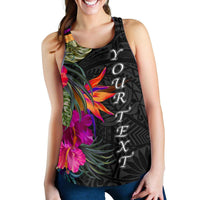Polynesian Custom Personalised Women's Racerback Tank - Hibiscus Pattern - Polynesian Pride