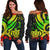 Fiji Polynesian Women Of Shoulder Sweater - Reggae Tentacle Turtle Crest Art - Polynesian Pride