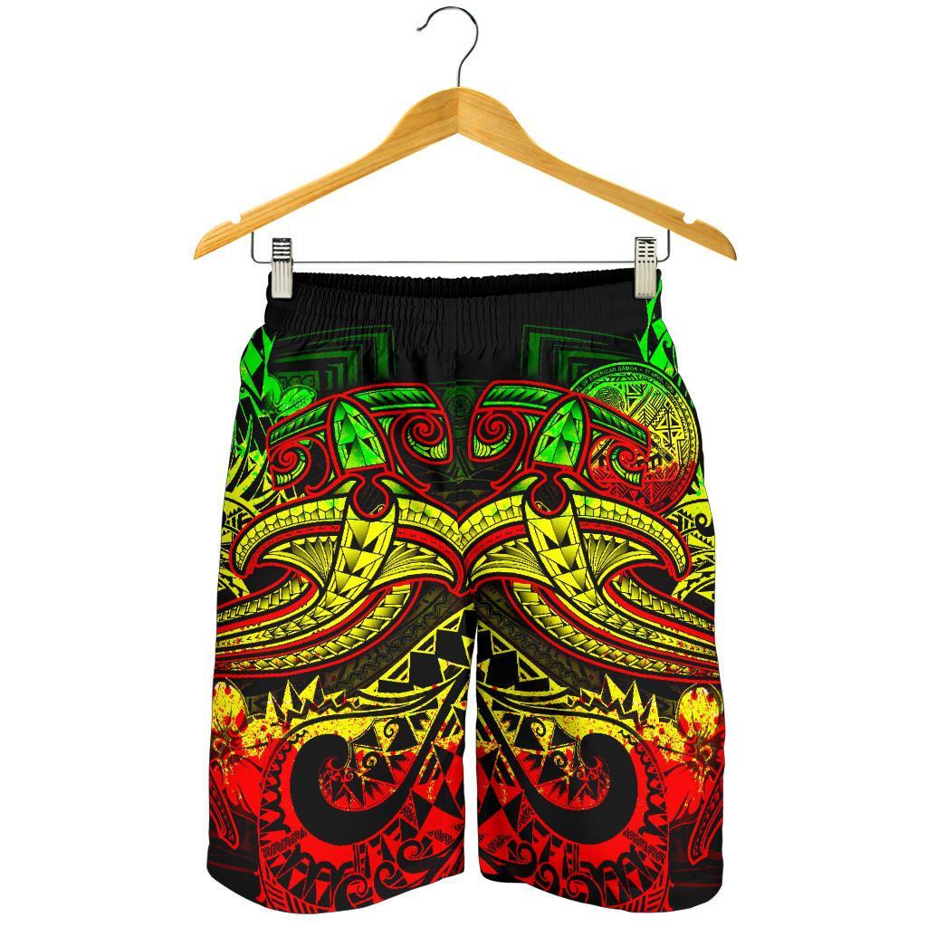 American Samoa Men's Shorts - Reggae Shark Polynesian Tattoo - Polynesian Pride
