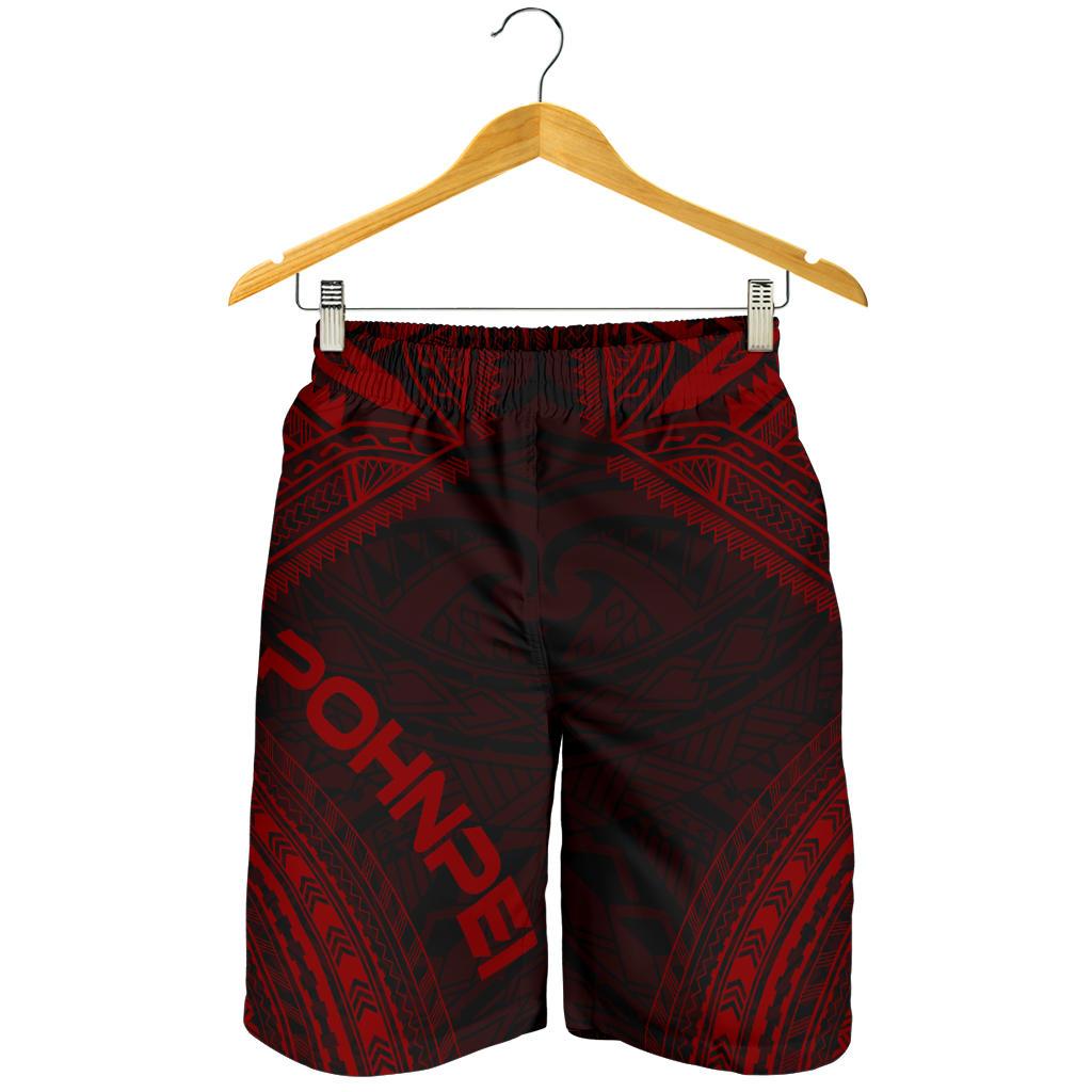 Pohnpei Men's Shorts - Polynesian Chief Red Version - Polynesian Pride