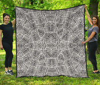 Polynesian Premium Quilt White And Black White - Polynesian Pride