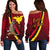 Papua New Guinea Off Shoulder Sweater - Sailing Style RED - Polynesian Pride