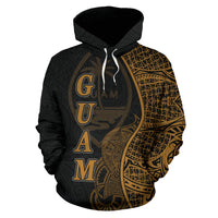 Guam Polynesian Hoodie Coconut Tree Gold - Polynesian Pride