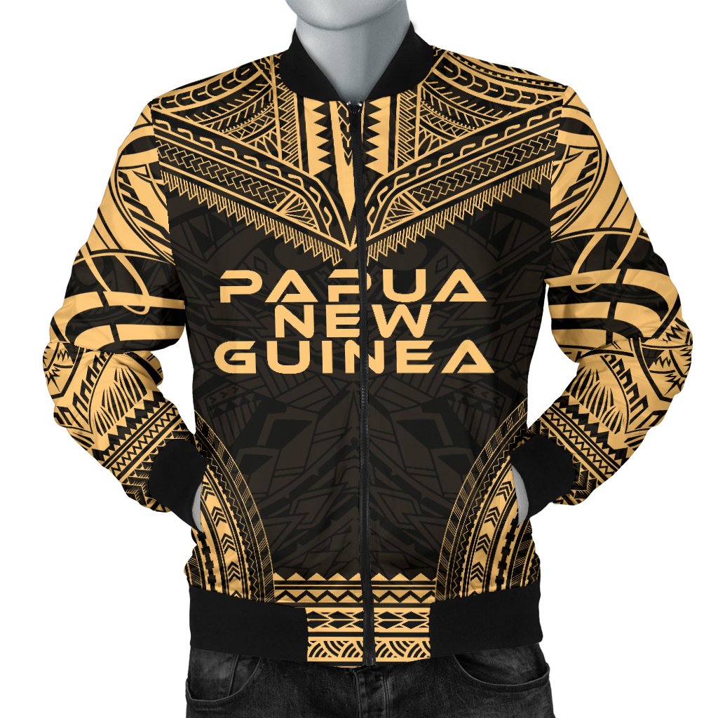 Papua New Guinea Polynesian Chief Men's Bomber Jacket - Gold Version Gold - Polynesian Pride