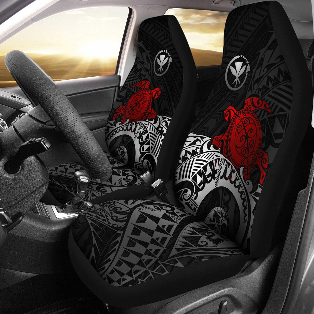 Hawaii Car Seat Covers - Kanaka Maoli Polynesian Red Turtle Universal Fit RED - Polynesian Pride