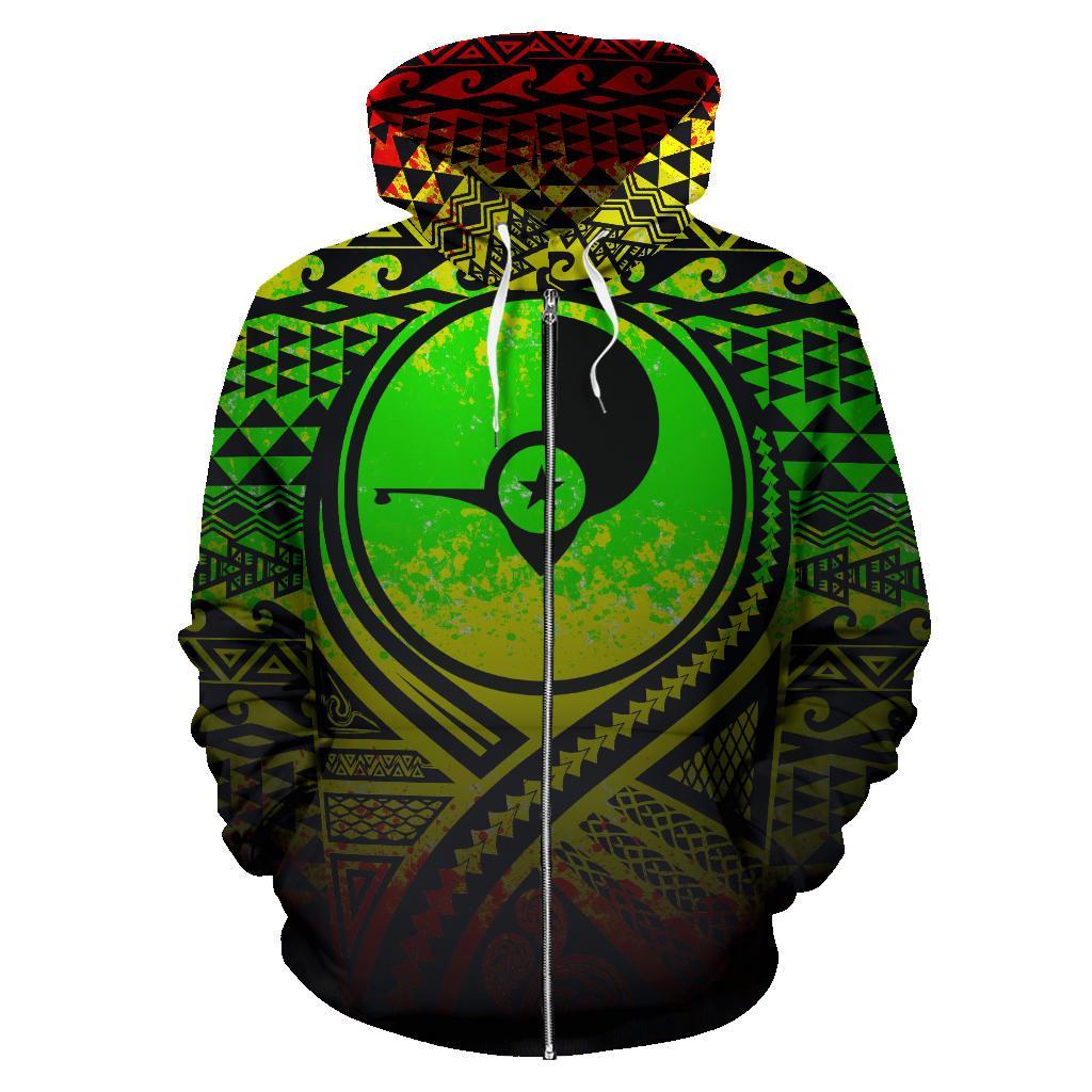 Yap All Over Zip up Hoodie Lift up Reggae - Polynesian Pride