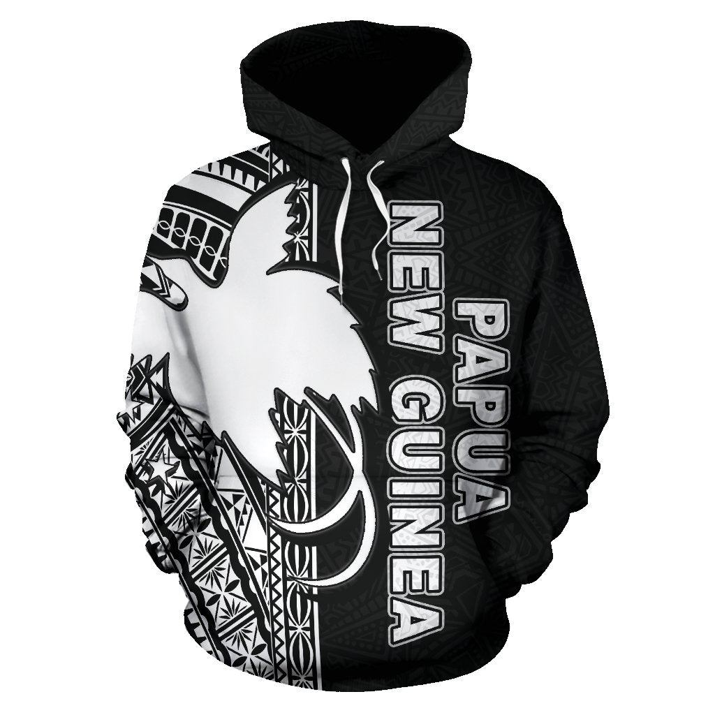 Papua New Guinea Polynesian ll Over Hoodie White Line - Polynesian Pride