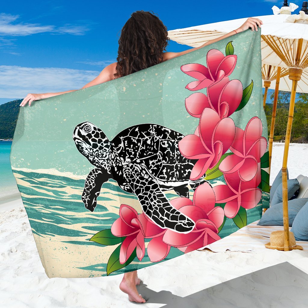 Hawaii Turtles With Plumeria Classic Sarong