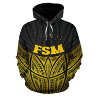 Federated States of Micronesia Polynesian Hoodie Gold Pride Map nd Seal - Polynesian Pride