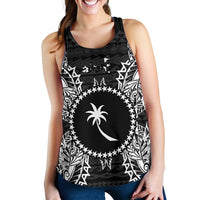 Chuuk Polynesian Women Tank Top Map Black Black - Polynesian Pride