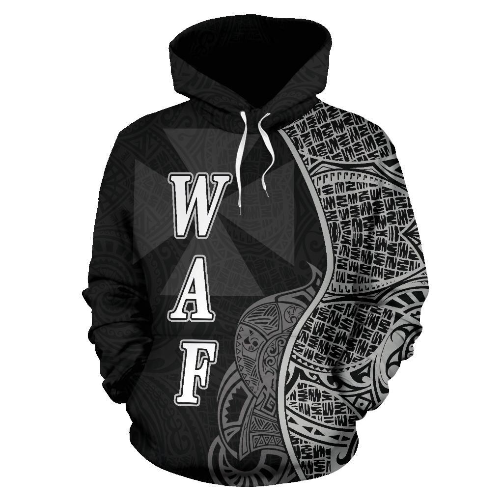 Wallis nd Futuna Polynesian Hoodie Coconut Tree Black - Polynesian Pride