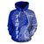 Tahiti Polynesian Zip up Hoodie Coconut Tree Blue - Polynesian Pride