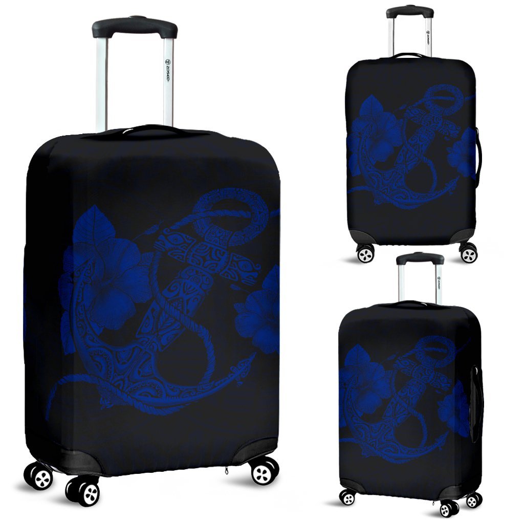 Anchor Blue Poly Tribal Luggage Covers Blue - Polynesian Pride