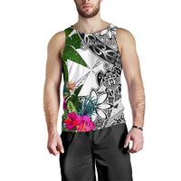 Wallis And Futuna Custom Personalised Men's Tank Top White - Turtle Plumeria Banana Leaf - Polynesian Pride