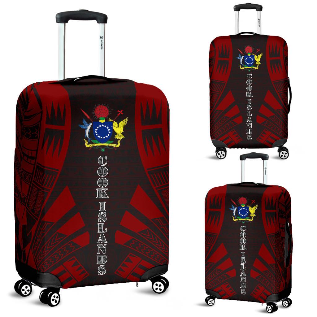 Cook Islands Luggage Cover - Polynesian Tattoo Red Red - Polynesian Pride