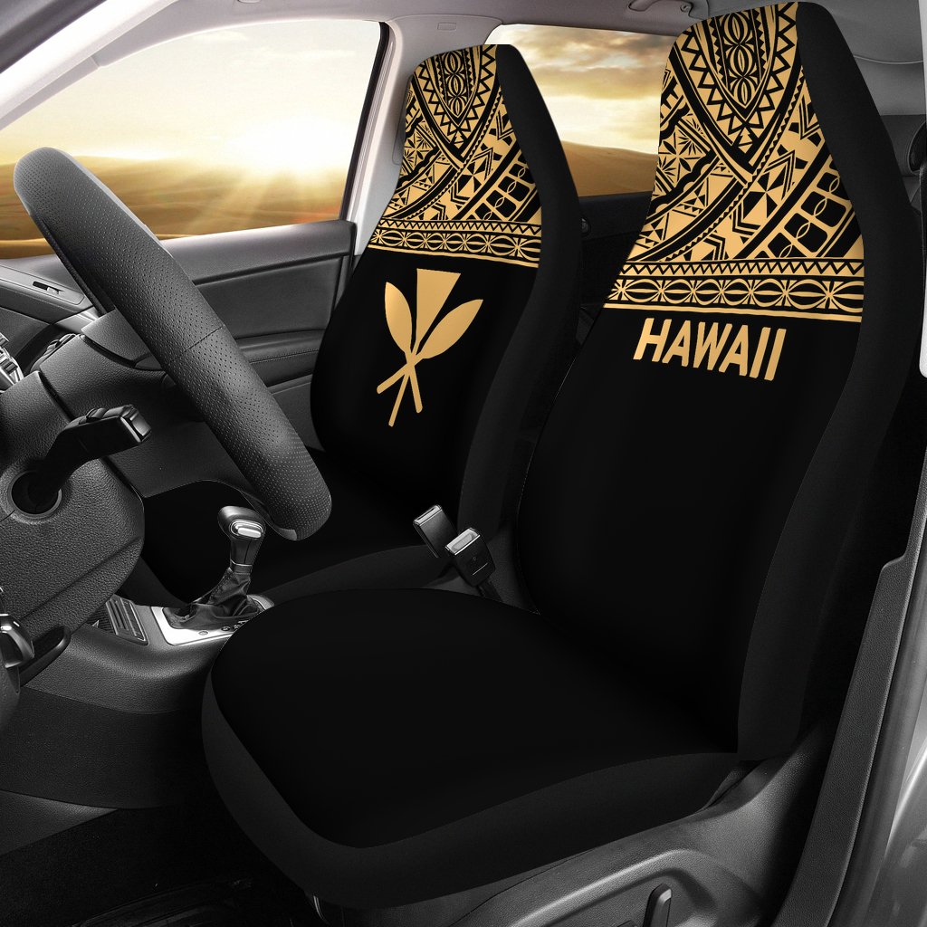 Hawaii Car Seat Covers - Hawaii Kanaka Maoli Polynesian Gold Horizontal Universal Fit Gold - Polynesian Pride