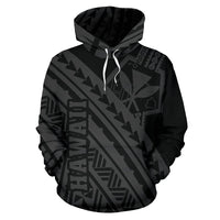 Hawaii Kanaka Polynesian Hoodie Poly Style Gray - Polynesian Pride