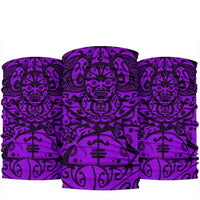 New Zealand Maori Tangaroa Tattoo Bandana - Purple One Size Purple - Polynesian Pride