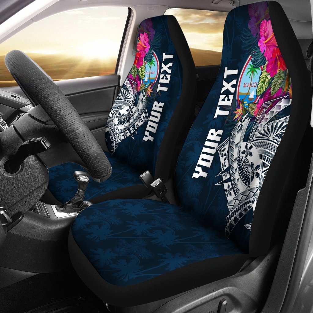 Guam Custom Personalised Car Seat Covers - Summer Vibes Universal Fit Black - Polynesian Pride