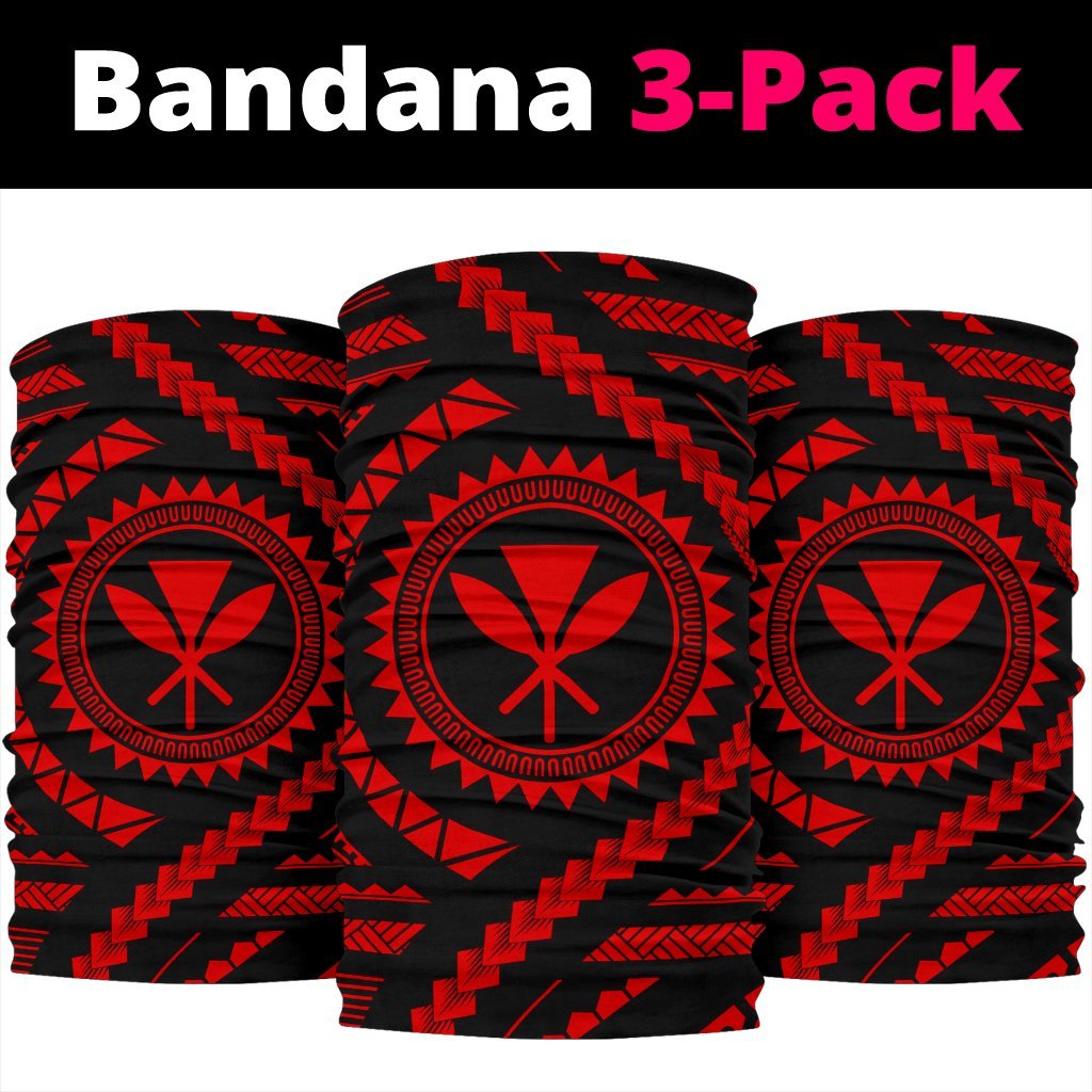 Hawaiian Kanaka Maoli Red Bandana 3 - Pack - Polynesian Pride