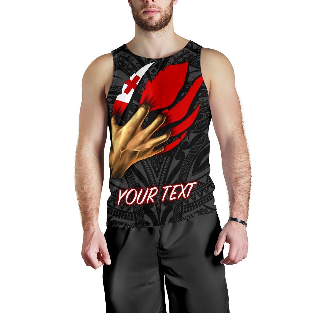 Tonga Personalised Men's Tank Top - Tonga In Me (Black) - Polynesian Pride