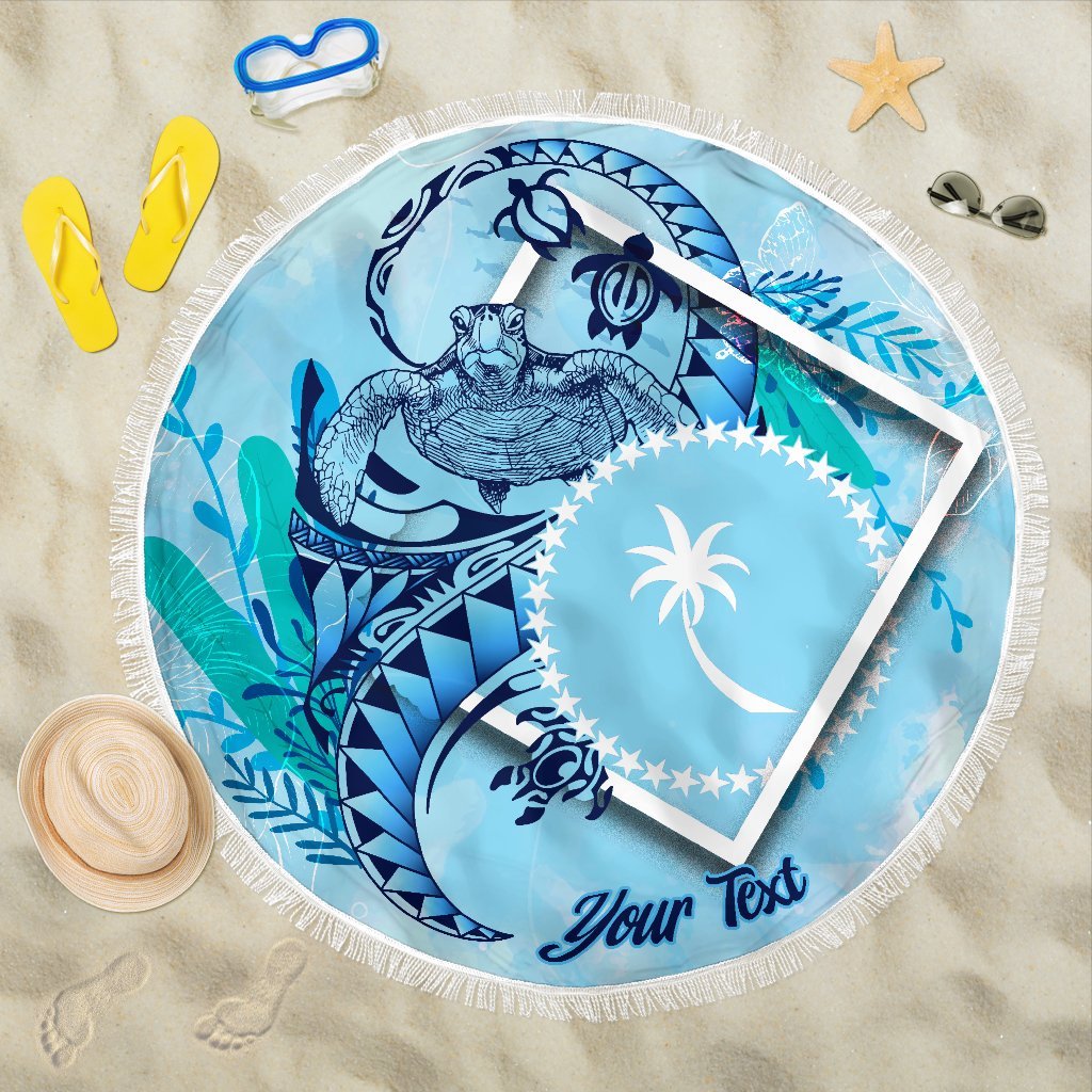 Chuuk State Beach Blanket - Custom Personalised Turtle Under The Sea Style Beach Blanket - Chuuk State One Size Blue - Polynesian Pride