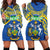Solomon Islands Women Hoodie Dress Simple Coat Of Arms Rugby Blue - Polynesian Pride