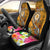 FSM Custom Personalised Car Seat Covers - Turtle Plumeria (Gold) Universal Fit Gold - Polynesian Pride