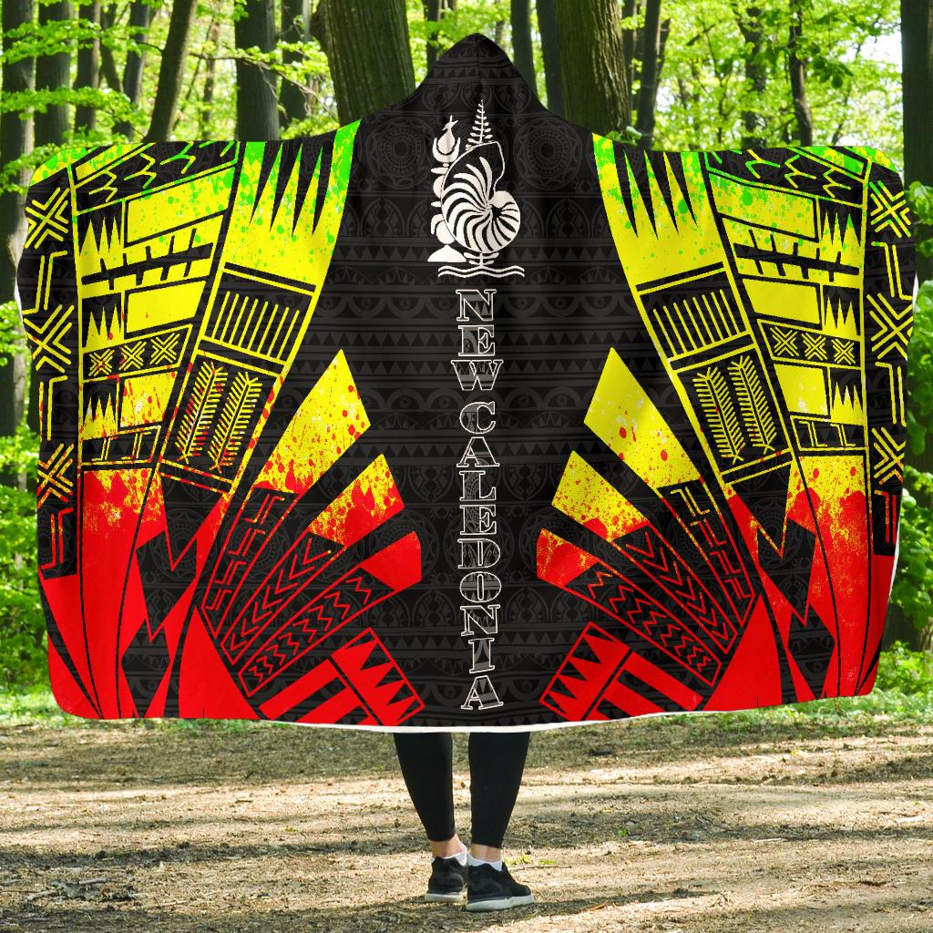 New Caledonia Hooded Blanket - Polynesian Tattoo Reggae Hooded Blanket Reggae - Polynesian Pride