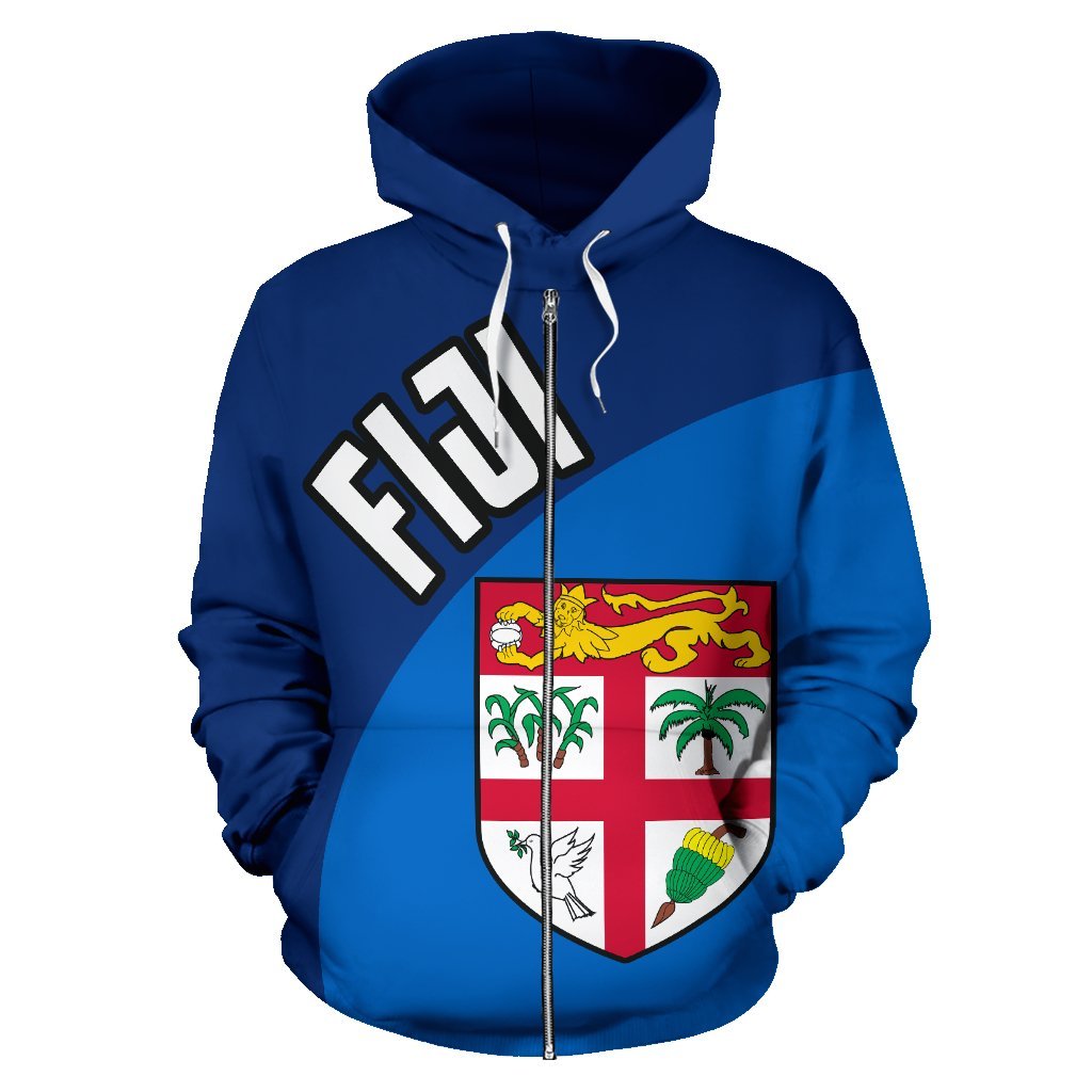 Fiji Zip up Hoodie Fiji Flag - Polynesian Pride