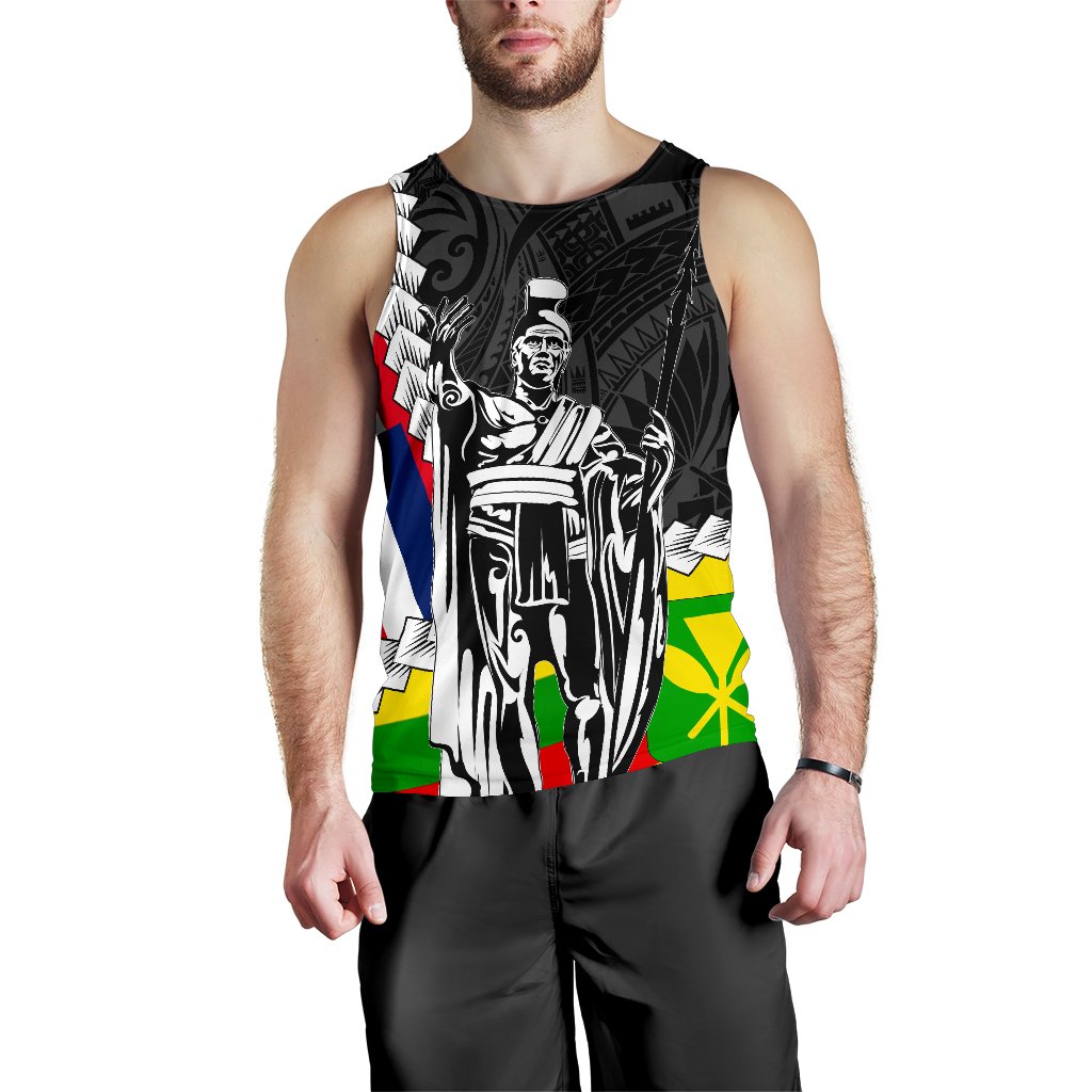 Hawaii Two Flag Kanaka Maoli King Polynesian Men's Tank Top - Polynesian Pride