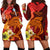 Guam Personalised Custom Women's Hoodie Dress - Tribal Tuna Fish Orange - Polynesian Pride