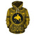 Papua New Guinea 1 ll Over Hoodie Papua New Guinea 1 Coat of rms Polynesian Gold Black Unisex Gold - Polynesian Pride