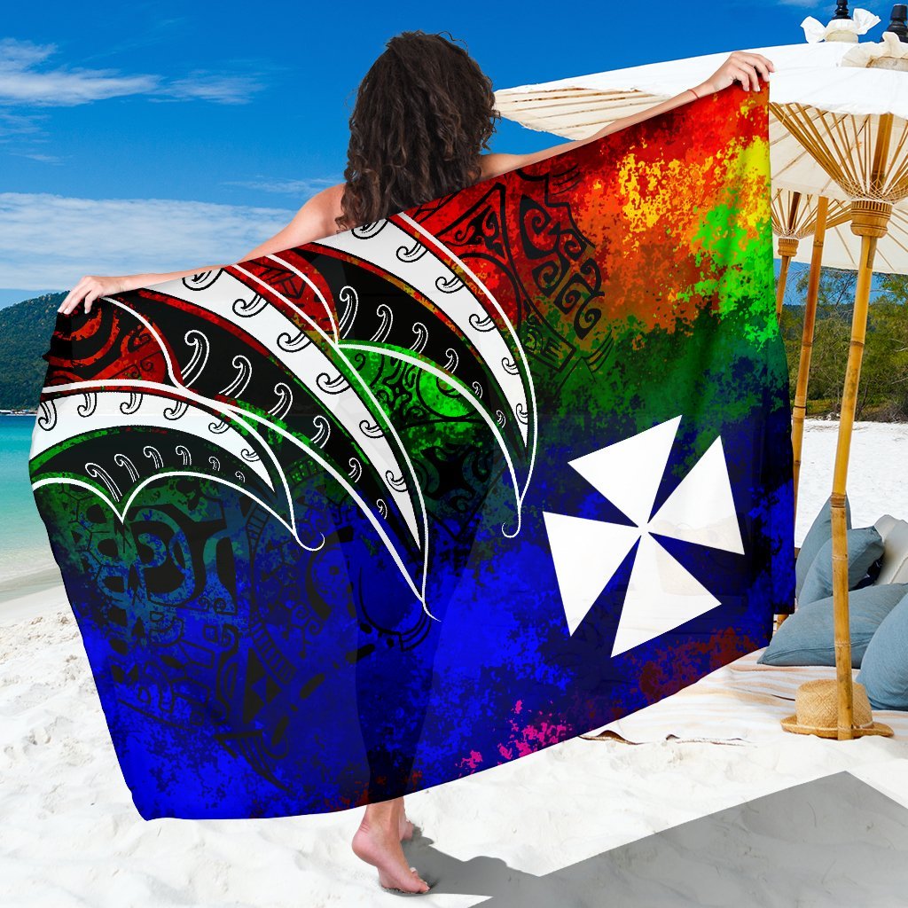 Wallis and Futuna Sarong - Tropical Leaf Rainbow Color Sarong - Wallis and Futuna One size Rainbow Color - Polynesian Pride