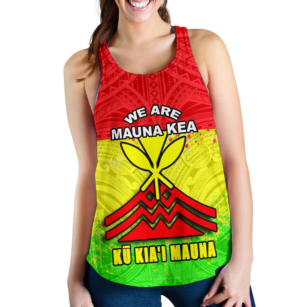 Mauna Women's Racerback Tank - Protect Mauna Kea - Polynesian Pride