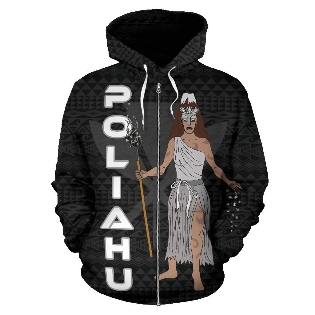 Polynesian Hawaii Zip up Hoodie Poliahu Hawaiian God of the Myths and Legends - Polynesian Pride