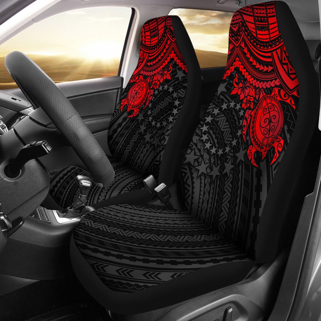 Cook Islands Car Seat Covers - Cook Islands Flag Red Turtle Universal Fit Red - Polynesian Pride
